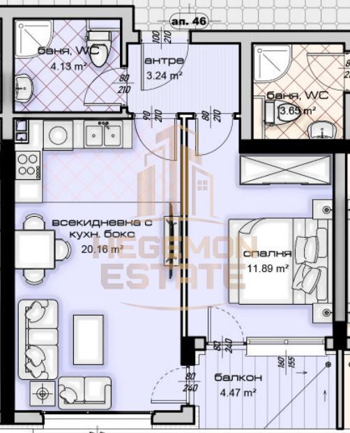 Продава се Двустаен апартамент в Варна, Кайсиева градина - 65 кв.м за 1462 €/кв.м - Снимка #1