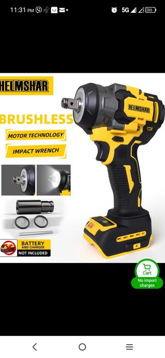 Ударен безчетков гайковер за Dewalt батерия