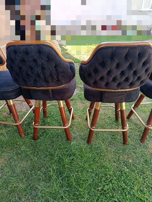 Scaune bar vintage capitonate negru