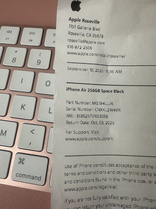 Iphone 17 air 256GB Space Black