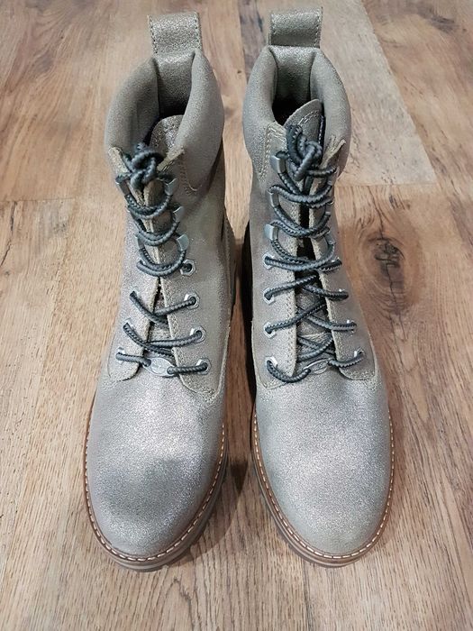 Superbe ghete dama TIMBERLAND EarthKeepers originale noi ed.limitata piele naturala metalizata marime 41