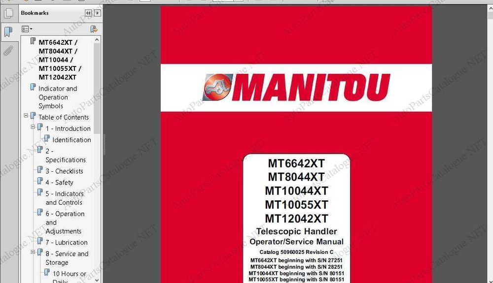 Manitou piese de schimb NOI (MLT, MT, MRT)