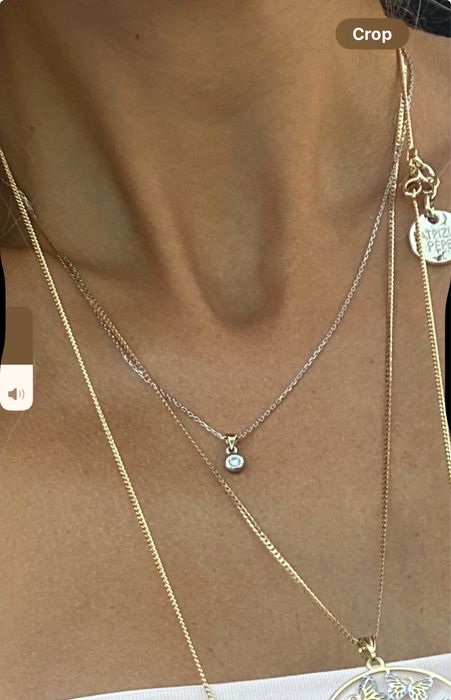 Колие с диамант - бяло и жълто злато Киркориан