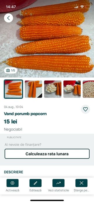 Porumb pop-corn floricele