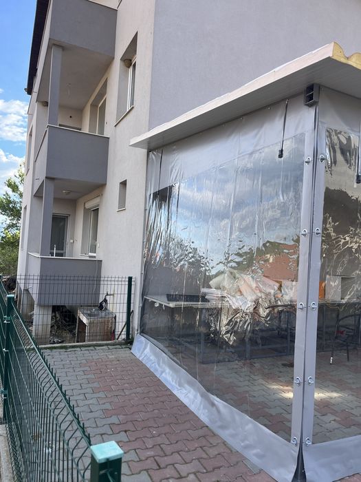 Ветроупорни завеси PVC кристал винил сенници акрилен плат барбекю навес найлон ветробран