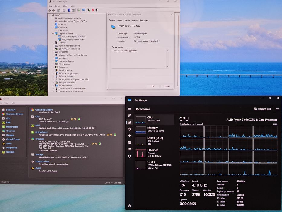 Pc Gaming 9800X3D Rtx 4080 32Gb Ddr5 2Tb NOU