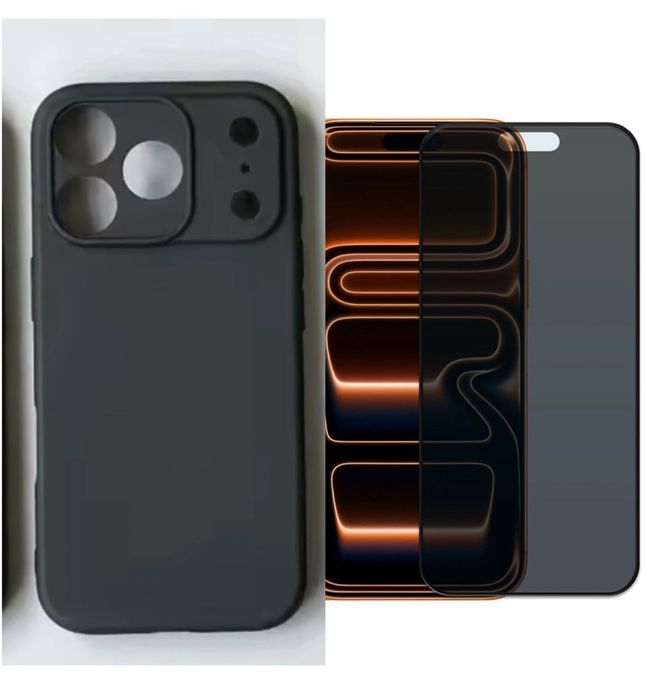 Husa Silicon Simplity Case si Folie Sticla - Iphone 17 AIR PRO MAX