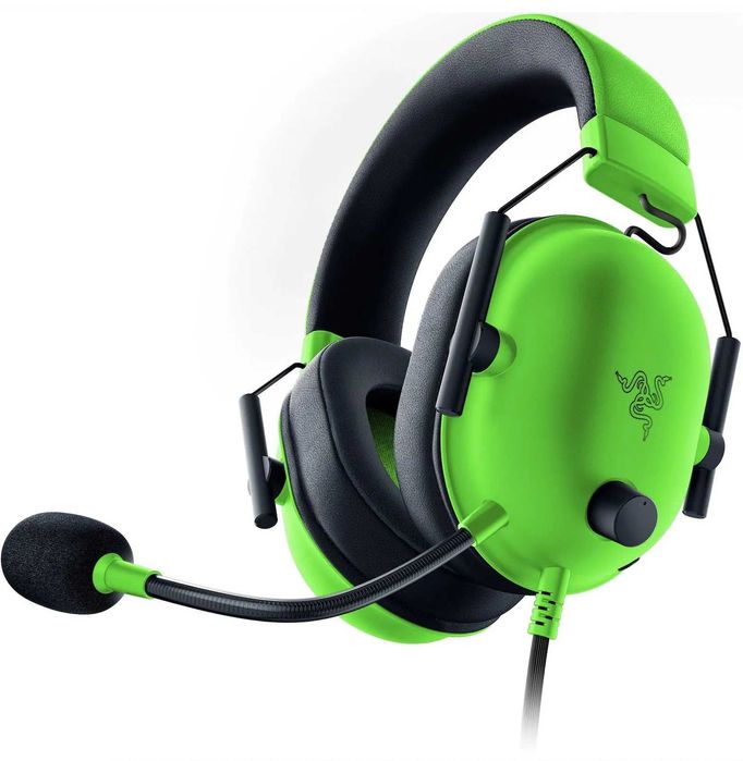 наушники с микрофоном Razer Blackshark V2 X чёрные и зелёные