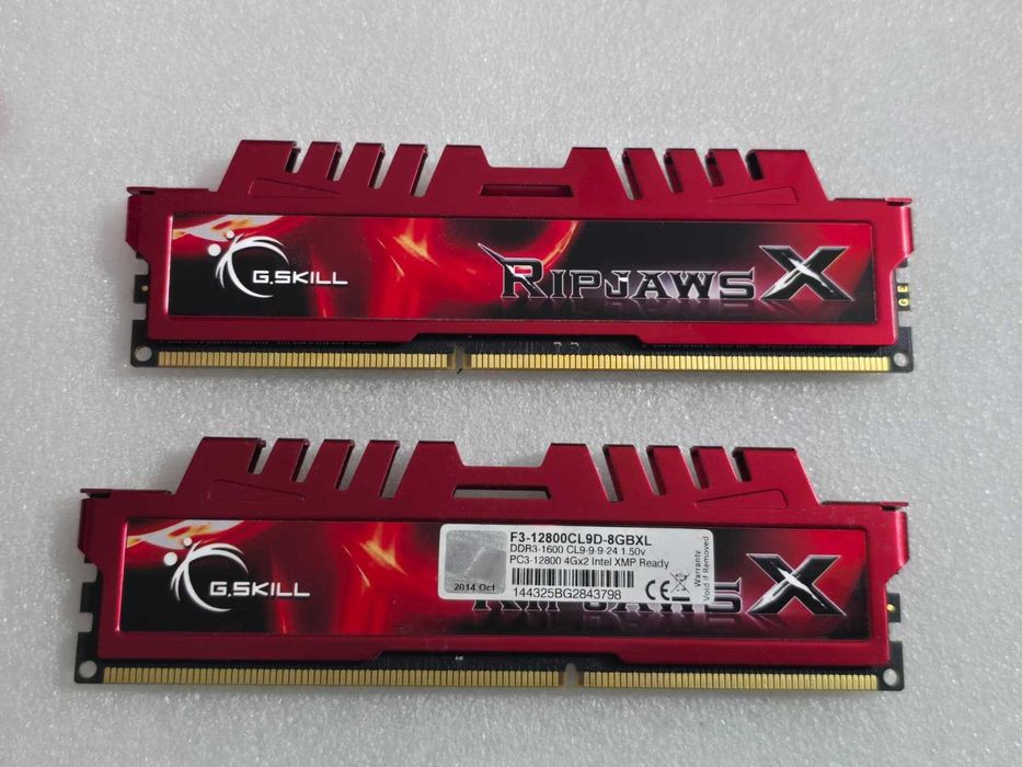 Memorie RAM desktop G.Skill Ripjaws X 8GB (2x4GB) DDR3 1600MHz CL9 1.50v PC3-12800 F3-12800CL9D-8GBXL