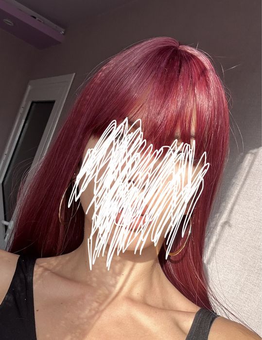 ЛИКВИДАЦИЯ! Топ качество! Червена перука права черта