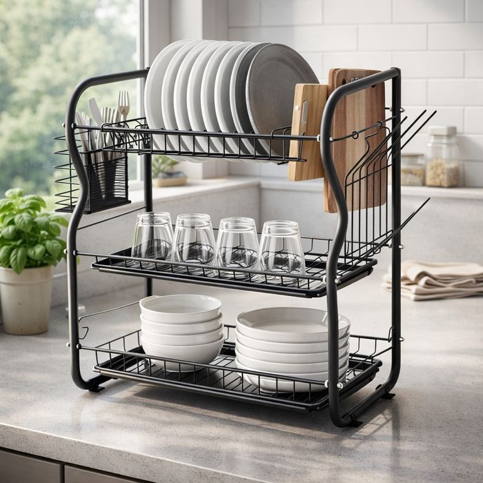 Сушилник за съдове Rosberg R53000O, 3 нива, 43x24x45 см