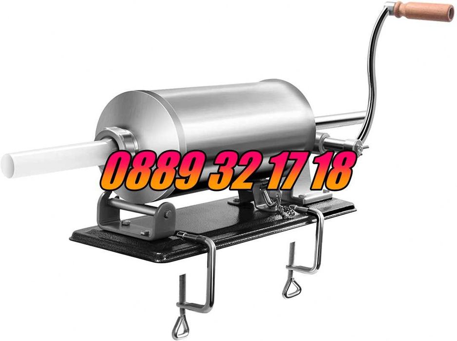 Пълначка за месо 4 литра, пълначка за луканки, кайма с дървен плот