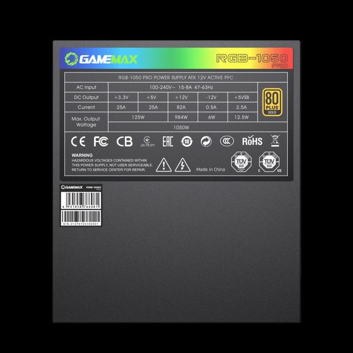 Блок питания GameMax RGB-1050 PRO