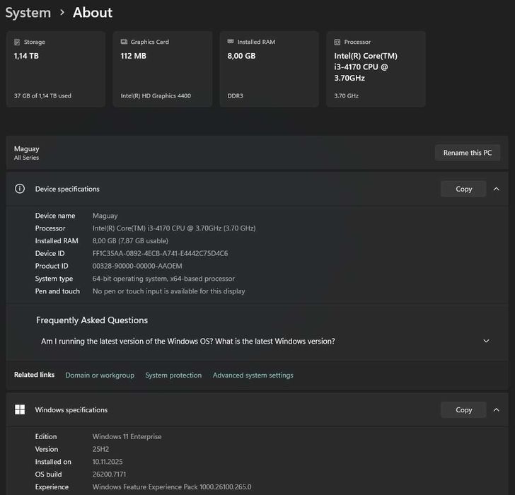 Sistem PC Desktop Office Maguay eXpertStation Windows 11 25H2