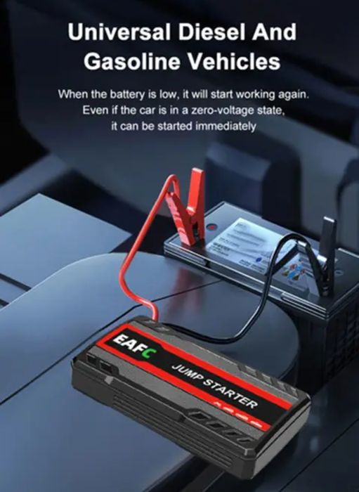 Robot Pornire Auto Jump Starter cu PowerBank și Lanterna LED +Geanta