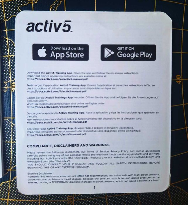 Activ5 Smart Fitness Device – смарт фитнес устройство за изометрични тренировки с приложение. (като нов, с кутия)