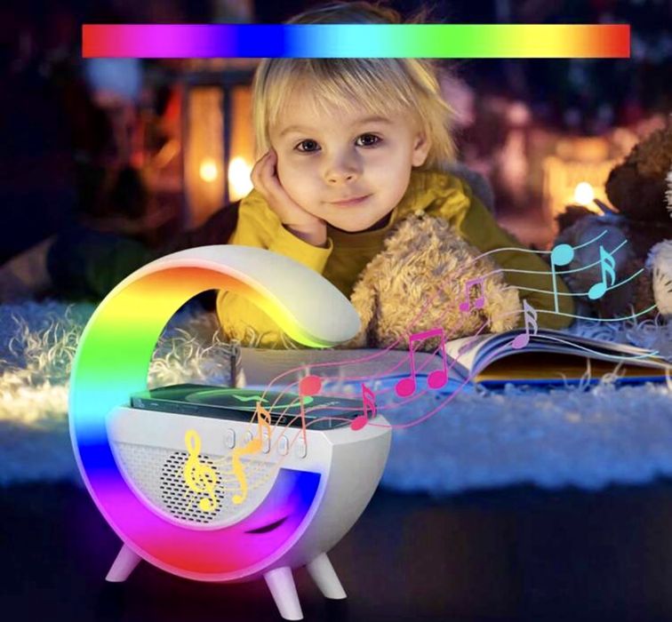 Смарт лампа 4в1.зареждане на телефон,високоговорител,лампа и будилник