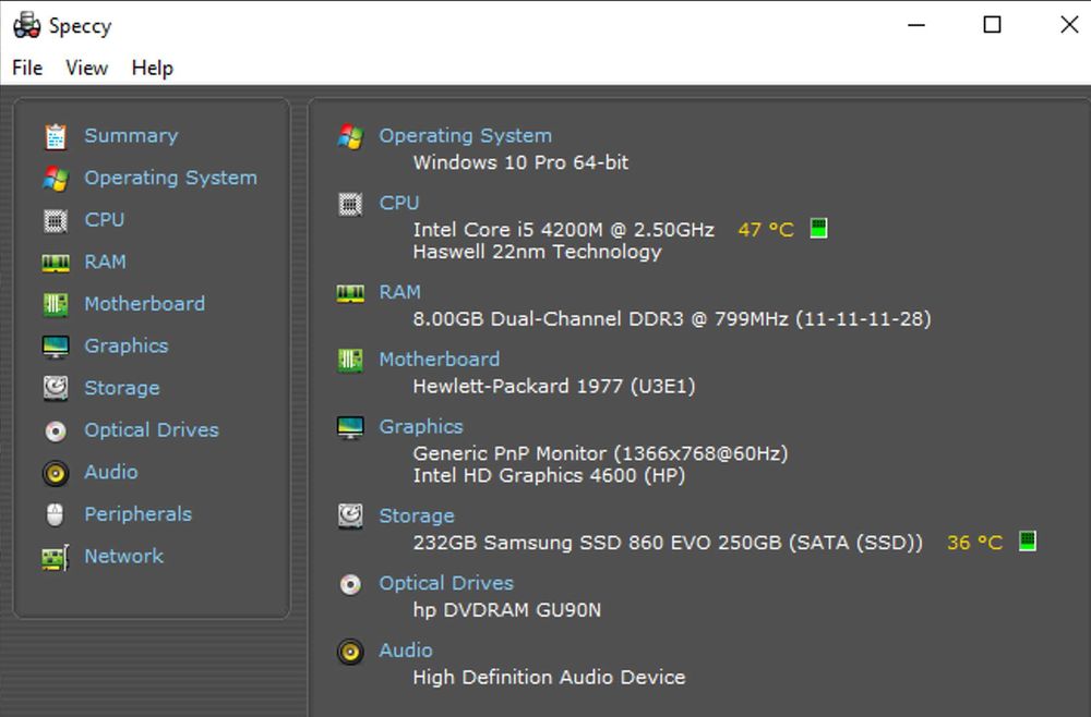 HP Pavilion 17.3" HD+ Intel i5‑4200M 8GB SSD Samsung 860EVO 250GB