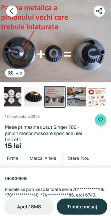Mașină de cusut SINGER pentru piese sau reparat