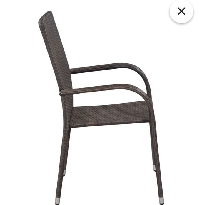 Стифиращи външни столове, 2 бр, полиратан, сиви