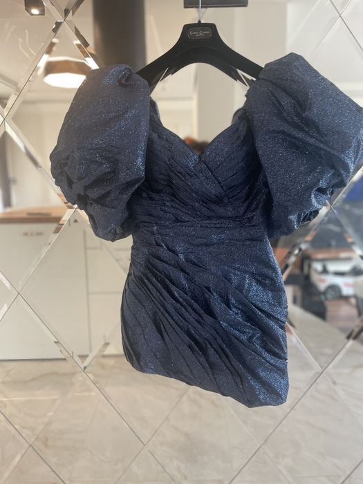 Уникална елегантна дамска рокля с брокат S по поръчка