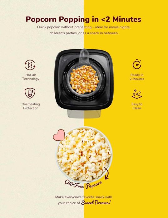Машина за пуканки Bestron Turbo Popcorn за по-малко от 2 минути