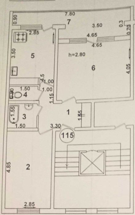 2-х комнатная на Чиланзаре 24 квартале, отдельный вход, 65м2