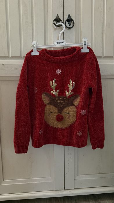 Свитер новогодний на девочку