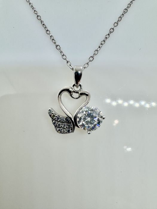 Сребърно колие с мойсанит (Диамант) 1 карат