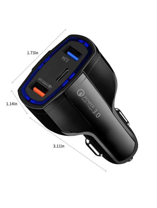 Incarcator Telefon Pentru Auto Fast Charger 2 USB + 1 C