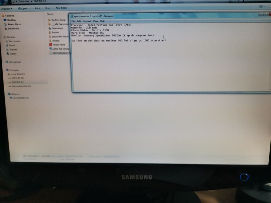 Vând unitate calculator pret 150 lei