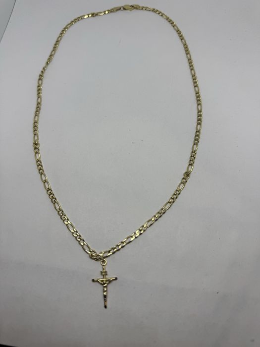 златен синджир картие с кръст 14.34гр 14к 585