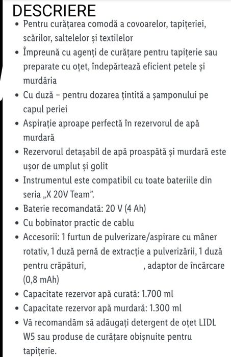 Parkside SilverCrest aspirator baterie 20V injectie extractie spalare