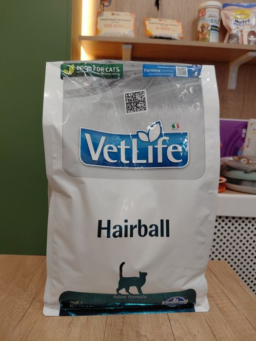 Farmina - VetLife сухой диетический корм для кошек 2кг Hairball