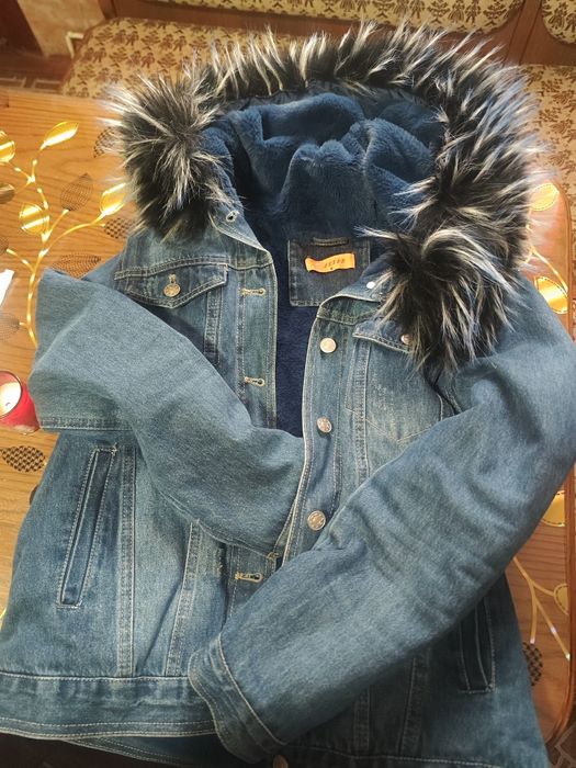 Geaca blugi cu blana artificiala