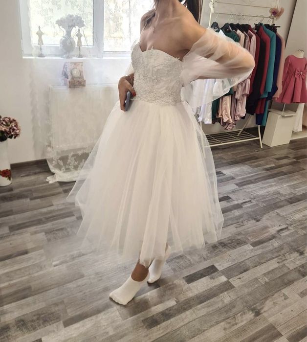 Rochie albă cununie civilă