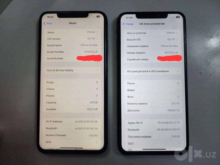 Iphone XS Max LL/A 512GB  Batareka 100% Uselenniy
