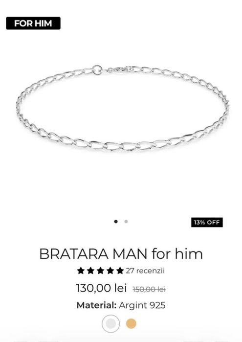 Brățară din argint de bărbați