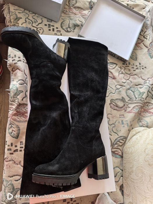 Сапоги зимние замша