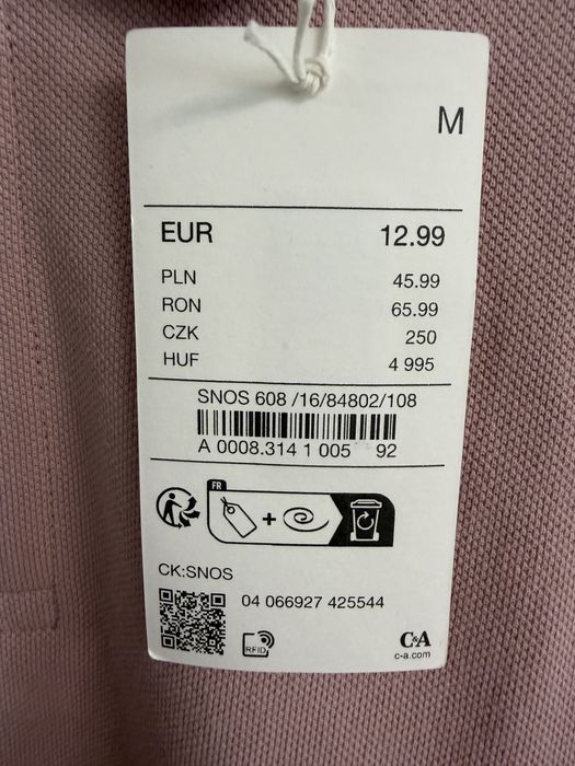 Tricou polo bărbați C&A – Regular Fit – Roz prăfuit (Dusty Pink) – Mărimea M – Nou