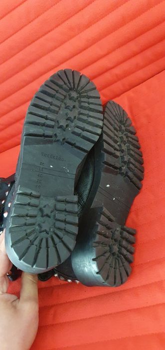 Ghete piele naturala cu tinte Zara 37 festival rock goth