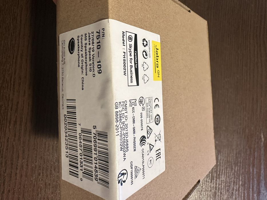 Boxa Bluetooth conferinta JABRA Speak 510, USB 2.0, Skype, negru, NOU