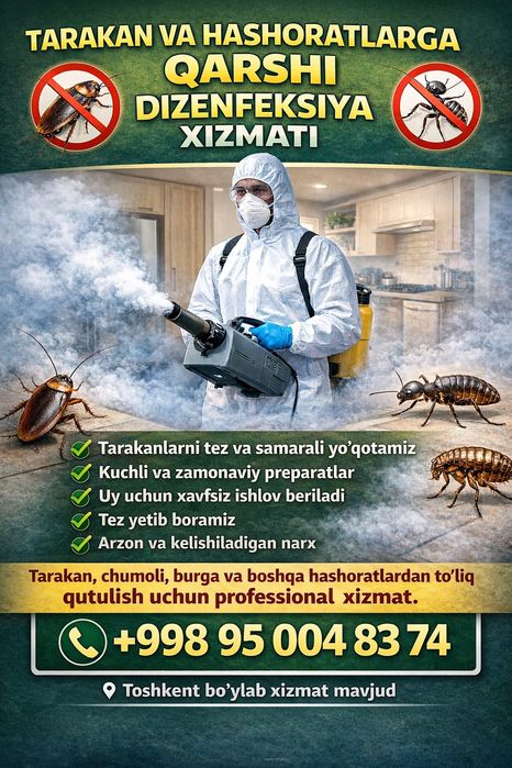 Tarakan va hashoratlarga qarshi dizinfeksiya xizmati