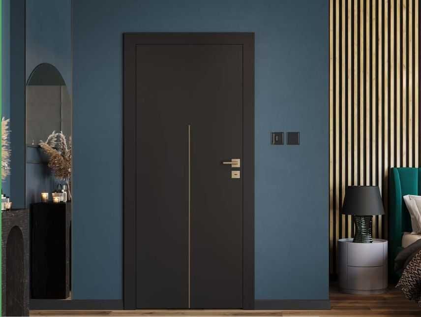 ИНТЕРИОРНА ВРАТА Classen Dark Uni -  безфалцова, 80 см.,дясна + каса 80 см. безфалцова 23,5/25,5 см.