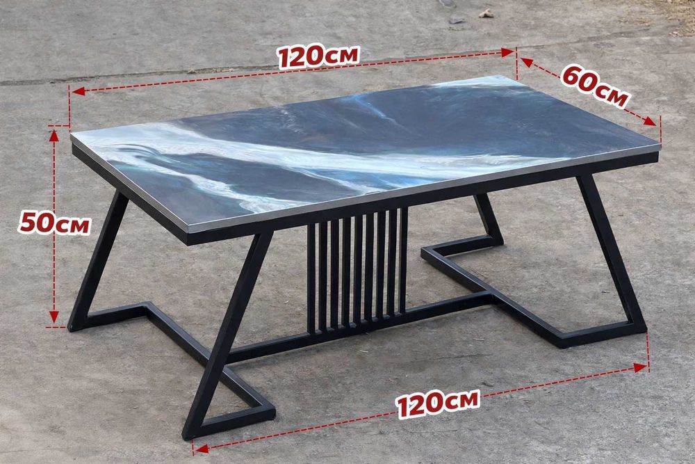 Журнальный столик из МДФ с изображением океанской воды