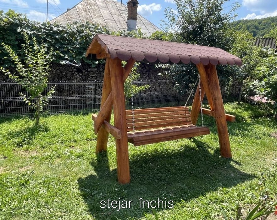 Masa cu scaune bănci model roata lemn foișor terasa