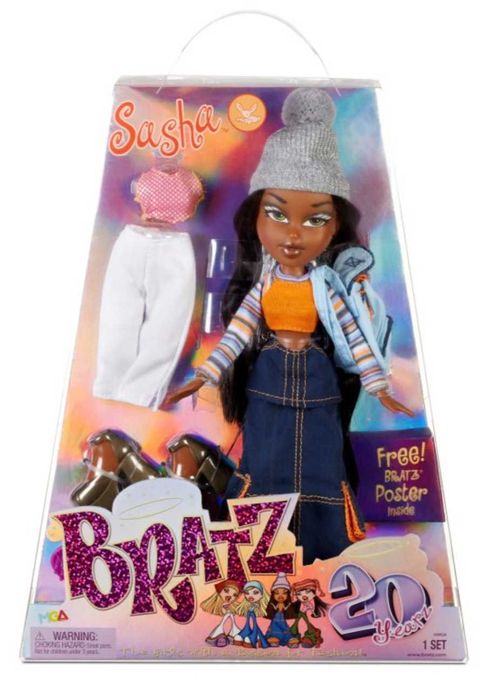 Papusa Bratz, editie aniversara 20 Yearz, Sasha cu haine de schimb