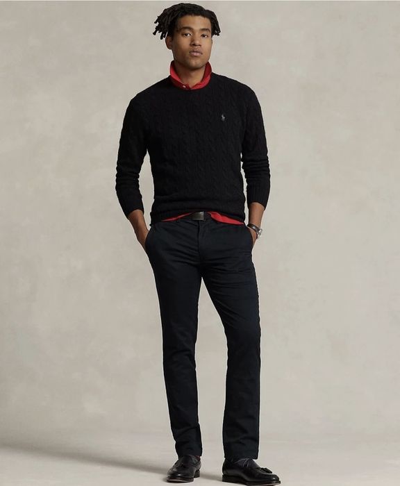 New Polo Ralph Lauren Men's Stretch Slim Fit Cotton Chino Pants Black