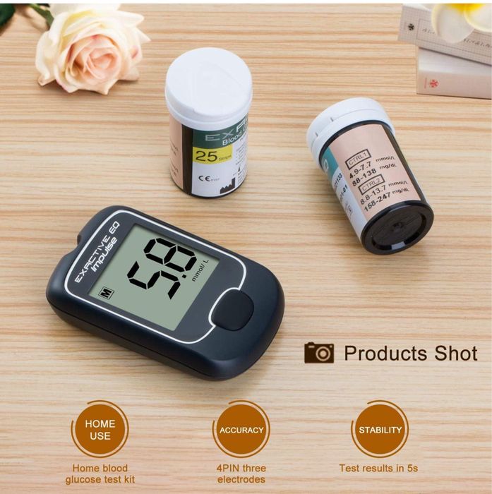 Kit de testare a diabetului zahaeat Monitor de glicemie Tester