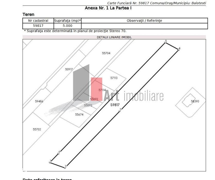 SUPER PRET - 5000 mp la 25 euro mp-Balotesti -  urbanism P+2